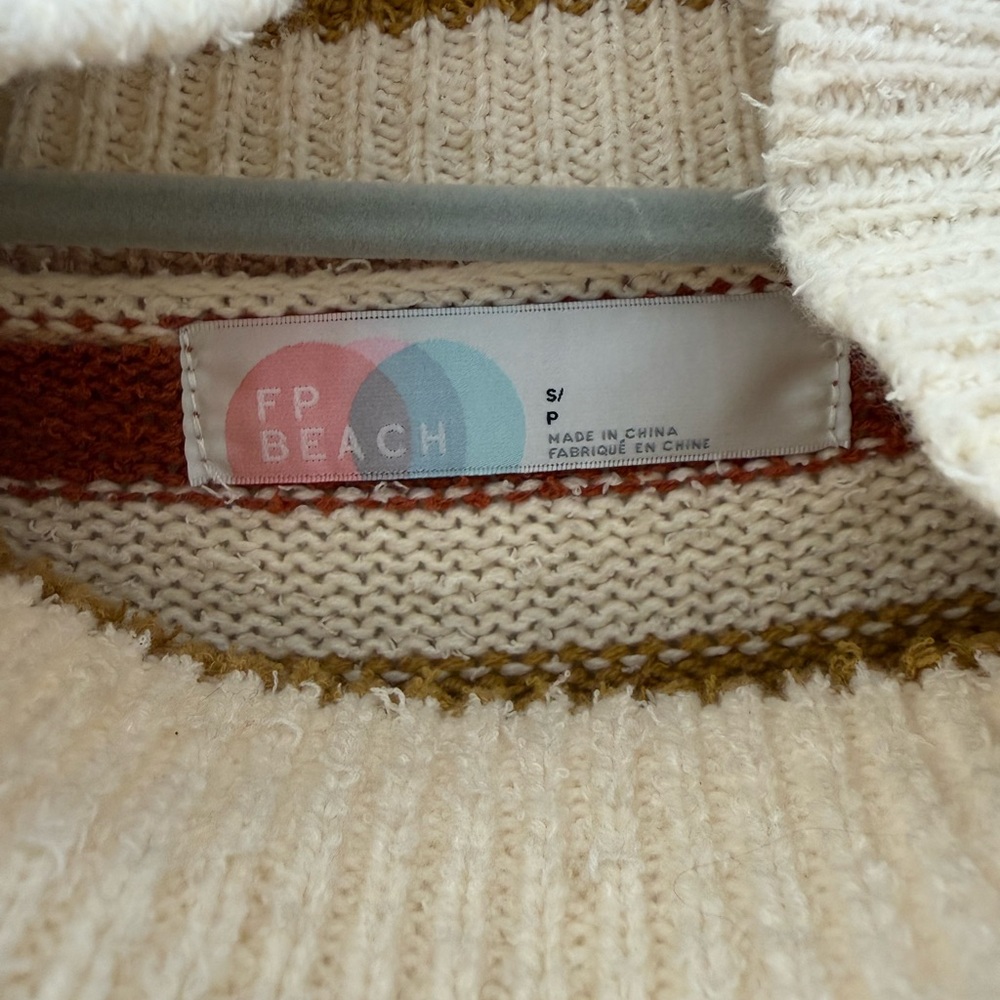 Free People Beach Toes in the Sand Maxi Sweater Tunic S - Picture 4 of 6